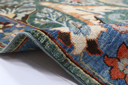 298 x 416 cm | Kawros Green Afghan Tribal Hand Knotted Veg Dye Wool carpet