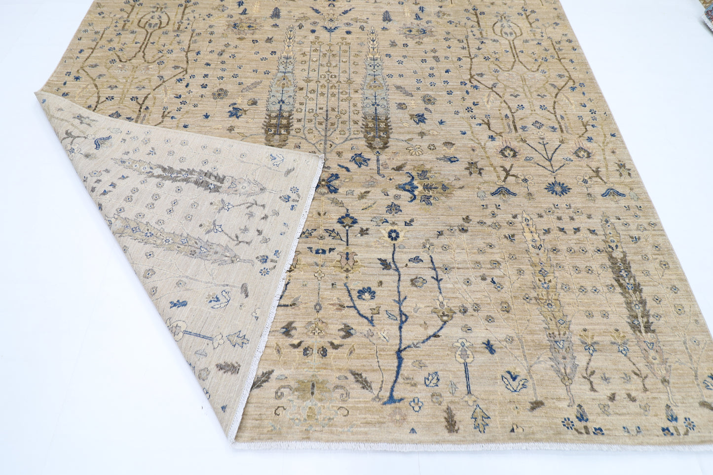 249 x 301 cm | Oriental Tree of life Area Rug Afghan Hand Knotted Veg Dye Wool carpet