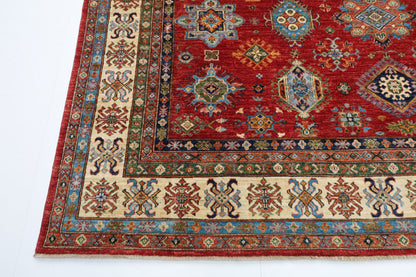277 x 362 cm | Oriental kazak Red Area Rug Afghan Hand Knotted Veg Dye Wool carpet