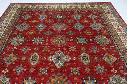 277 x 362 cm | Oriental kazak Red Area Rug Afghan Hand Knotted Veg Dye Wool carpet