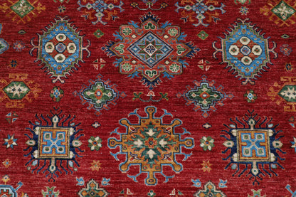 277 x 362 cm | Oriental kazak Red Area Rug Afghan Hand Knotted Veg Dye Wool carpet