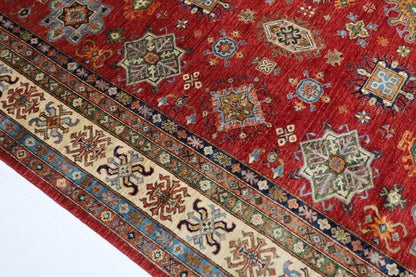 277 x 362 cm | Oriental kazak Red Area Rug Afghan Hand Knotted Veg Dye Wool carpet