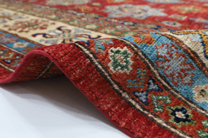 277 x 362 cm | Oriental kazak Red Area Rug Afghan Hand Knotted Veg Dye Wool carpet