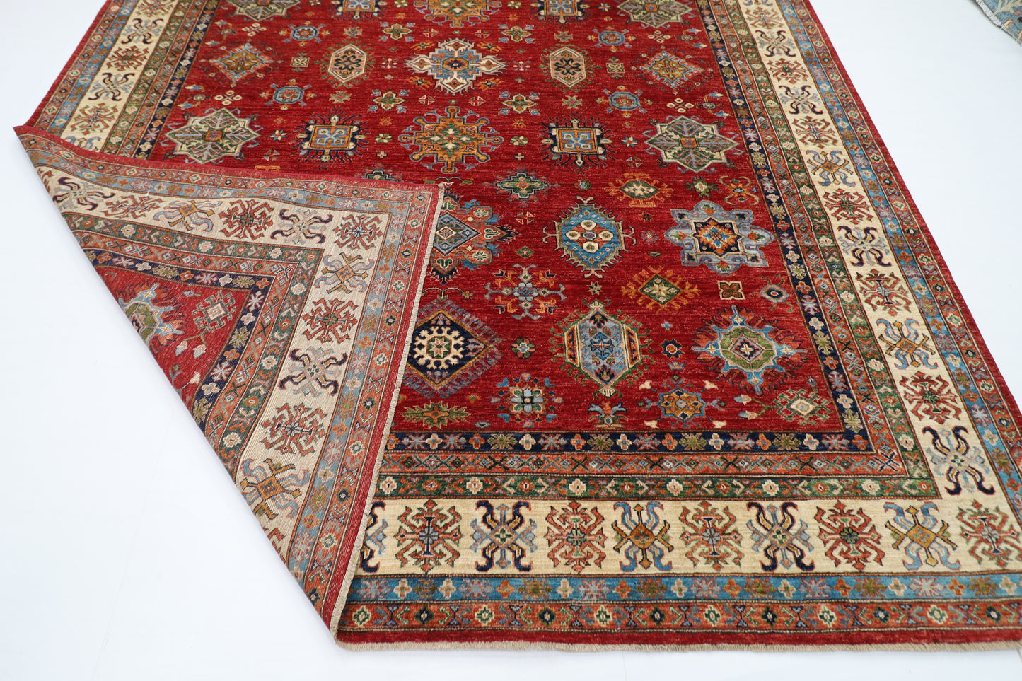 277 x 362 cm | Oriental kazak Red Area Rug Afghan Hand Knotted Veg Dye Wool carpet