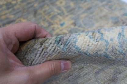 78 x 298 cm | Floral Gray Runner Rug Afghan Hand Knotted veg Dye Wool carpet