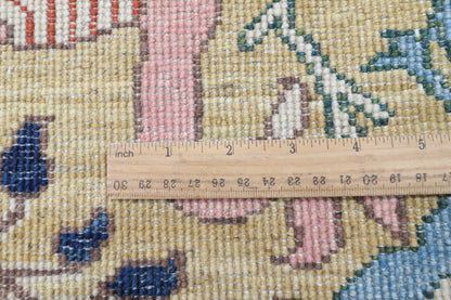 272 x 355 cm | Birds Yellow Design Hand Knotted veg Dye Wool Afghan Carpet