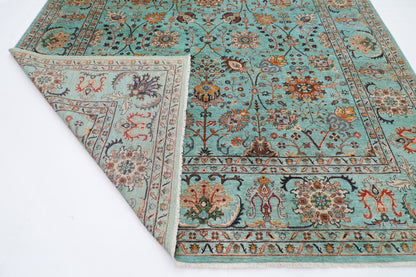 296 x 420 cm | Sultani Turquoise Afghan Tribal Hand Knotted Veg Dye Wool carpet