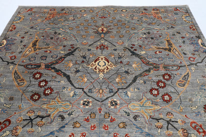 246 x 294 cm | Bidjar Gray Design Hand Knotted veg Dye Wool Afghan Carpet