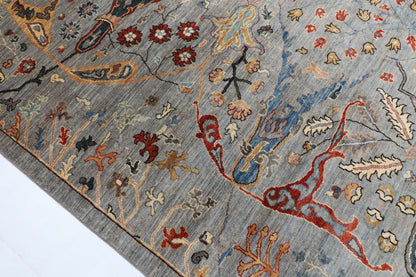 246 x 294 cm | Bidjar Gray Design Hand Knotted veg Dye Wool Afghan Carpet