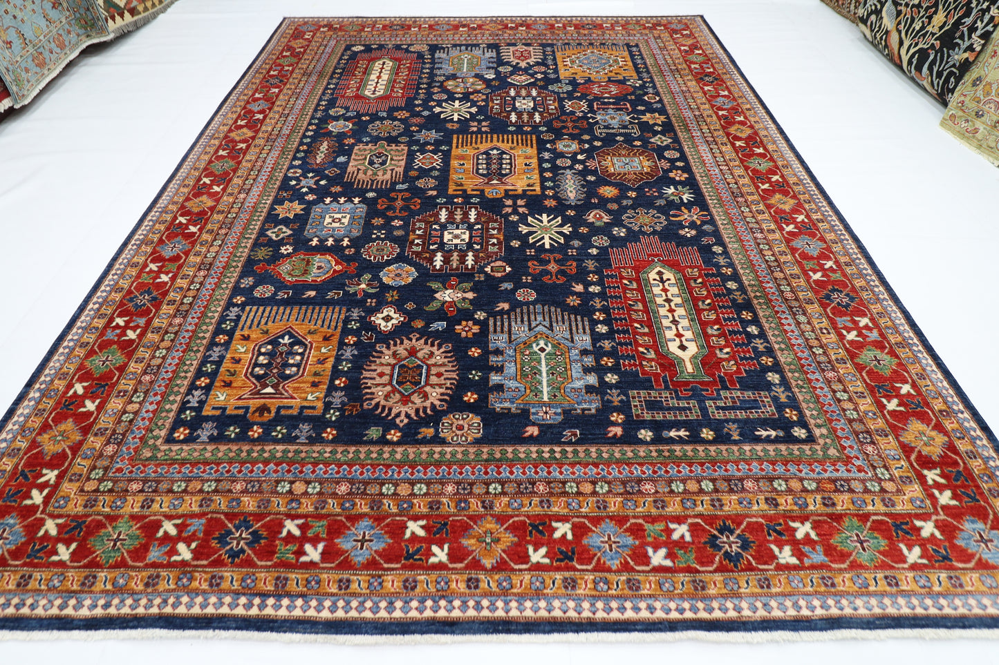 276 x 366 cm | Waziri Afghan Tribal Hand Knotted Veg Dye Wool carpet