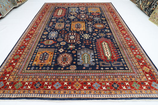 276 x 366 cm | Waziri Afghan Tribal Hand Knotted Veg Dye Wool carpet