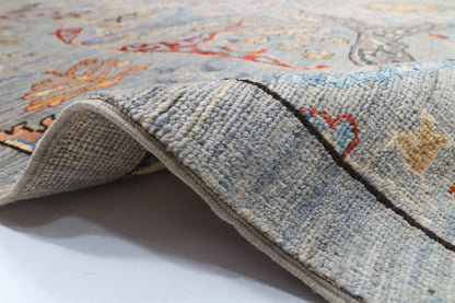 246 x 294 cm | Bidjar Gray Design Hand Knotted veg Dye Wool Afghan Carpet