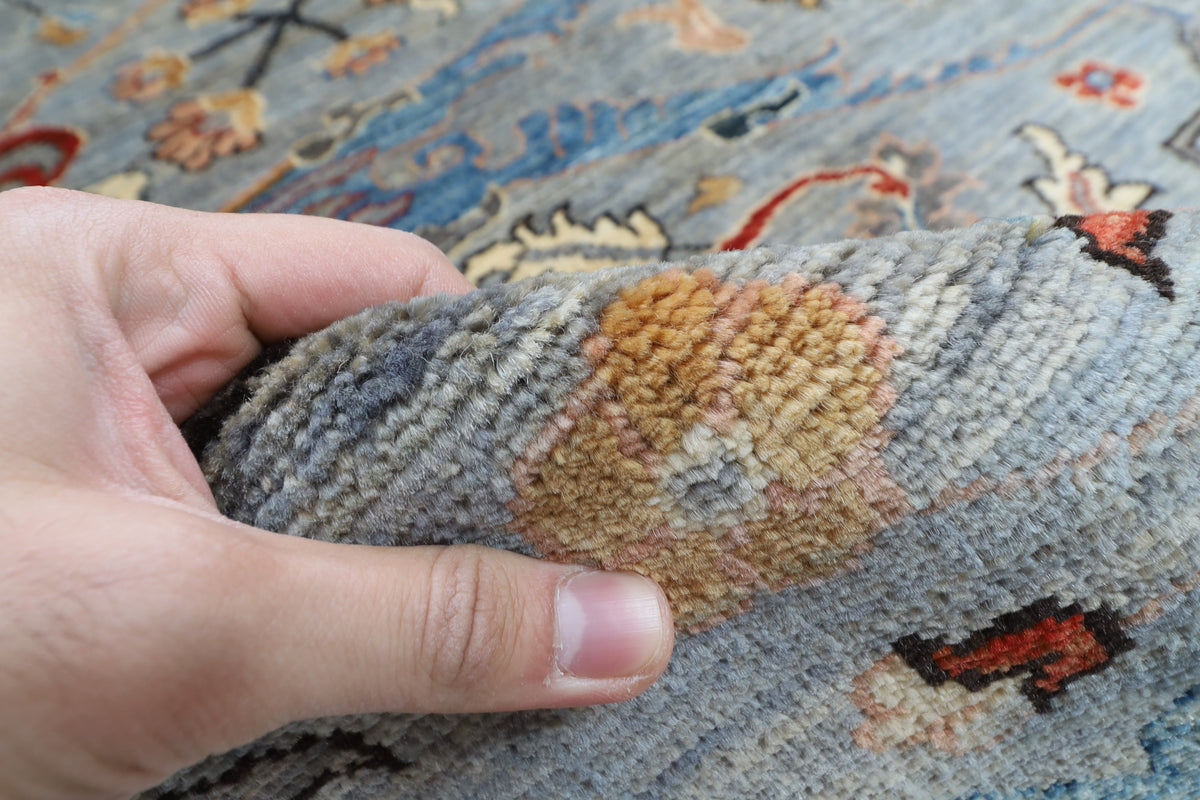 246 x 294 cm | Bidjar Gray Design Hand Knotted veg Dye Wool Afghan Carpet