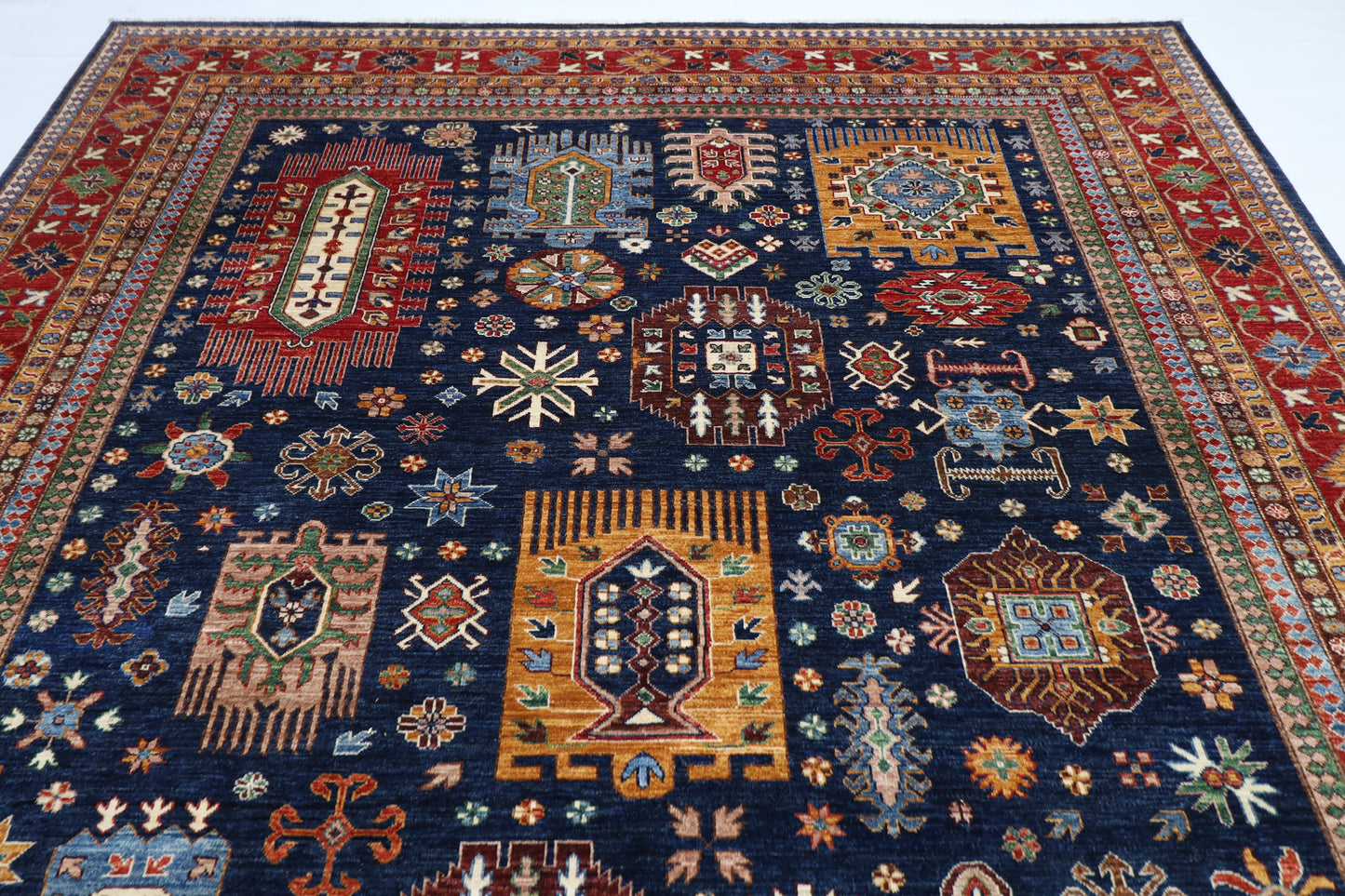 276 x 366 cm | Waziri Afghan Tribal Hand Knotted Veg Dye Wool carpet