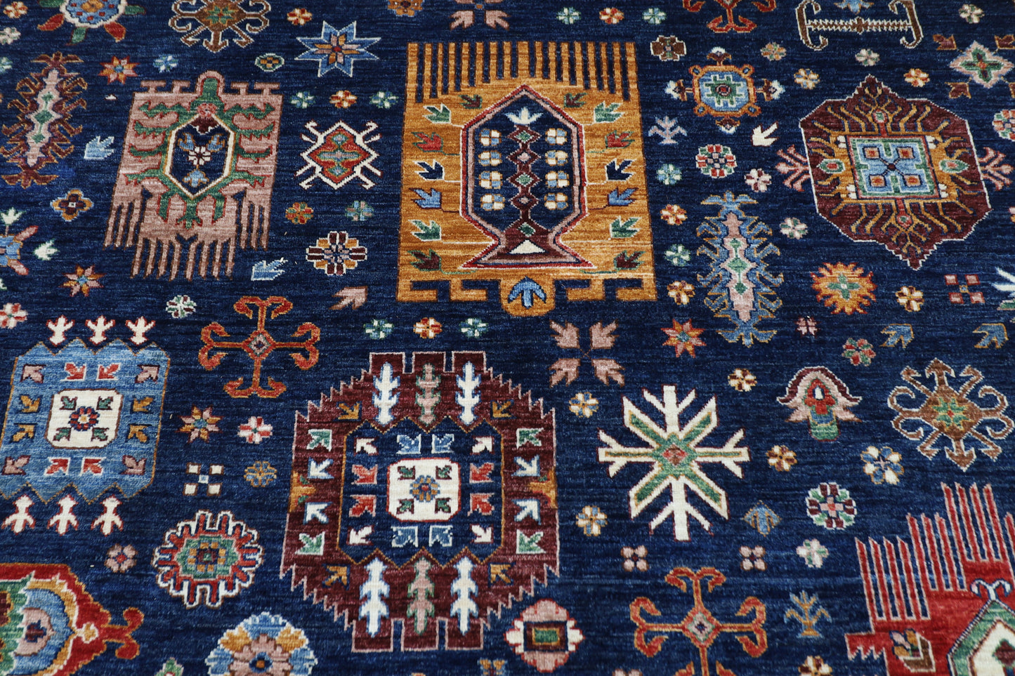 276 x 366 cm | Waziri Afghan Tribal Hand Knotted Veg Dye Wool carpet