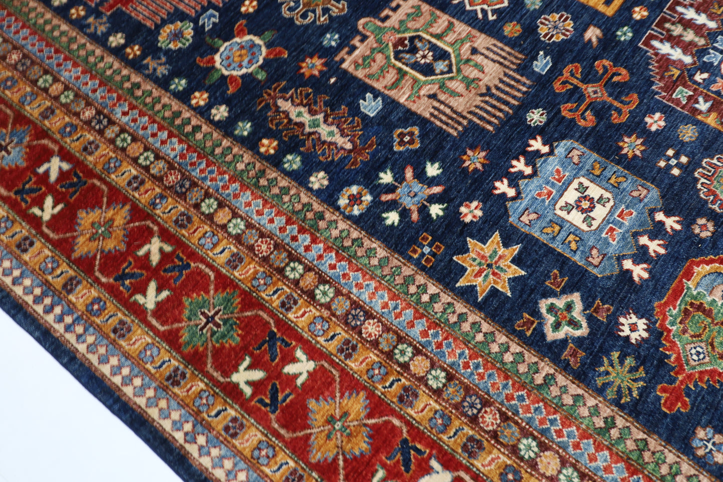 276 x 366 cm | Waziri Afghan Tribal Hand Knotted Veg Dye Wool carpet