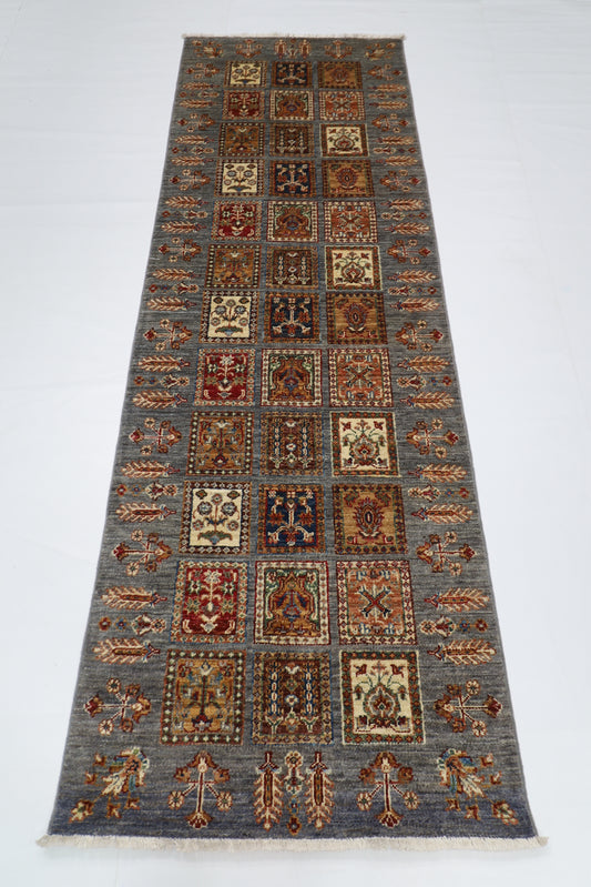 82 x 251 cm | Geometric Runner Rug Afghan Hand Knotted veg Dye Wool carpet