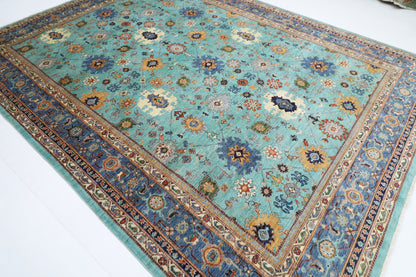 251 x 360 cm | Bidjar Turquoise Afghan Tribal Hand Knotted Veg Dye Wool carpet