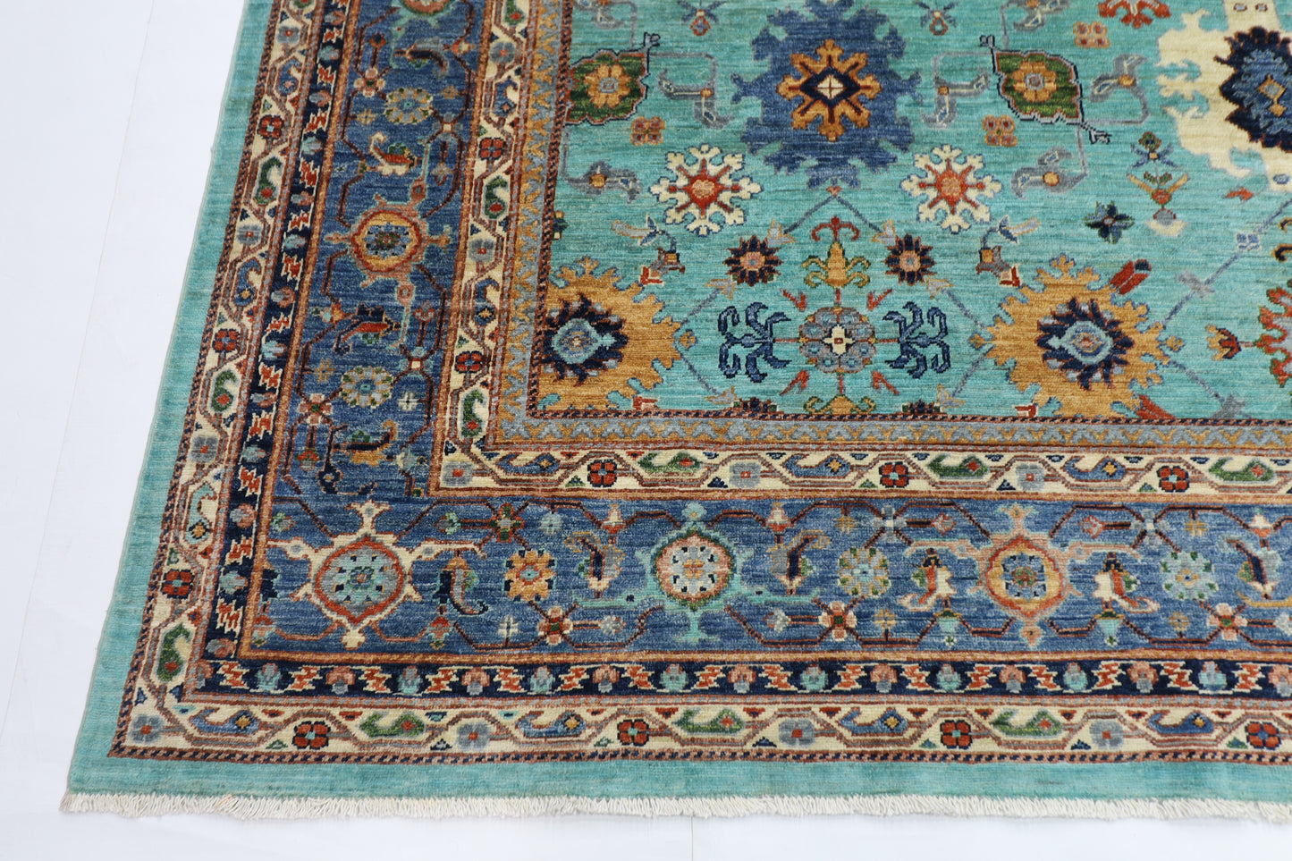 251 x 360 cm | Bidjar Turquoise Afghan Tribal Hand Knotted Veg Dye Wool carpet