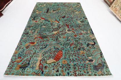 201 x 300 cm | Birds Design Hand Knotted veg Dye Wool Afghan Carpet