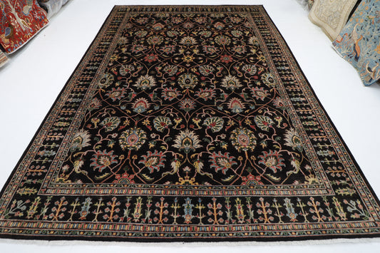 271 x 372 cm | Oriental Sultani Black Area Rug Afghan Hand Knotted Veg Dye Wool carpet