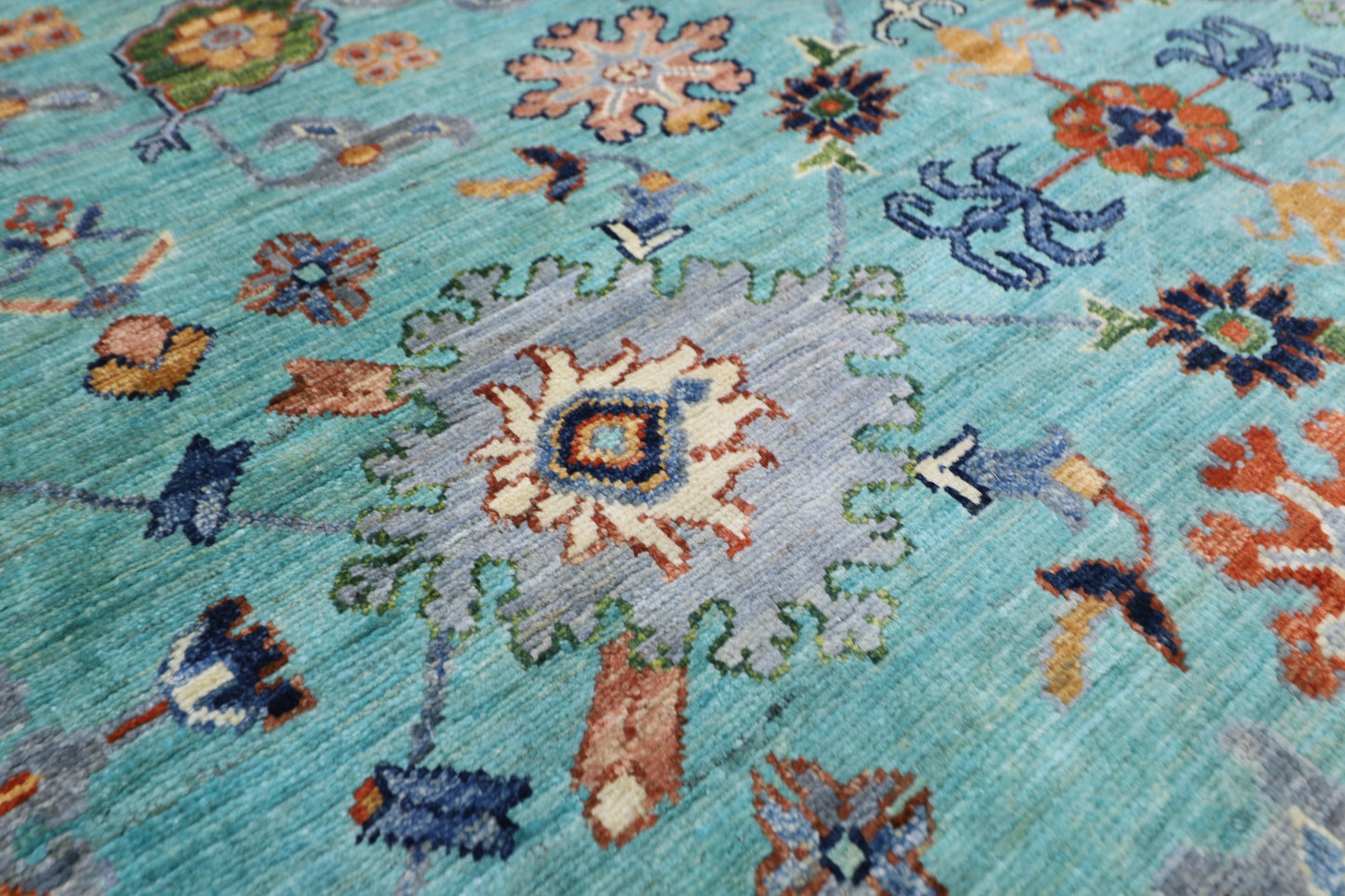 251 x 360 cm | Bidjar Turquoise Afghan Tribal Hand Knotted Veg Dye Wool carpet