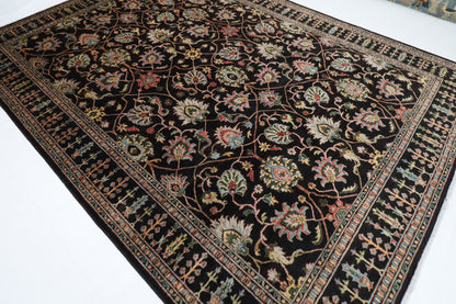 271 x 372 cm | Oriental Sultani Black Area Rug Afghan Hand Knotted Veg Dye Wool carpet