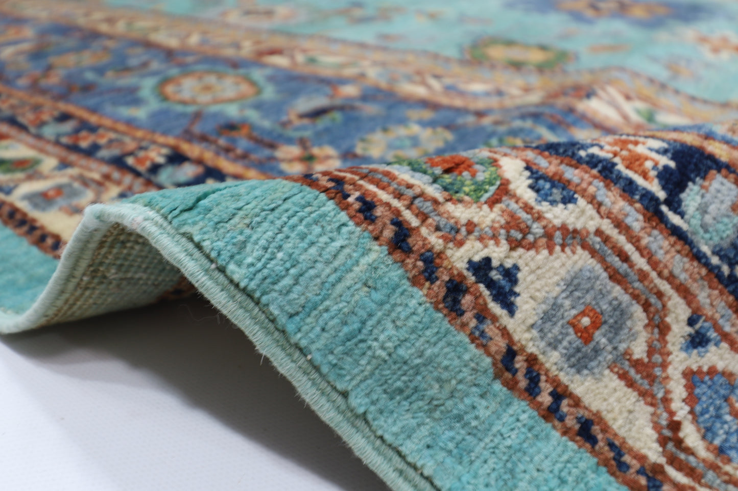 251 x 360 cm | Bidjar Turquoise Afghan Tribal Hand Knotted Veg Dye Wool carpet