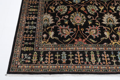 271 x 372 cm | Oriental Sultani Black Area Rug Afghan Hand Knotted Veg Dye Wool carpet