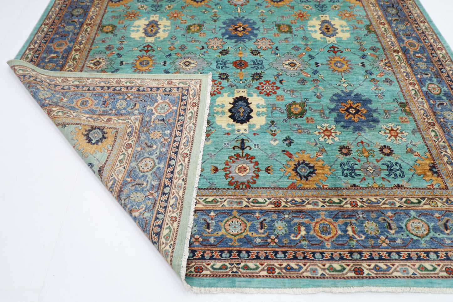 251 x 360 cm | Bidjar Turquoise Afghan Tribal Hand Knotted Veg Dye Wool carpet