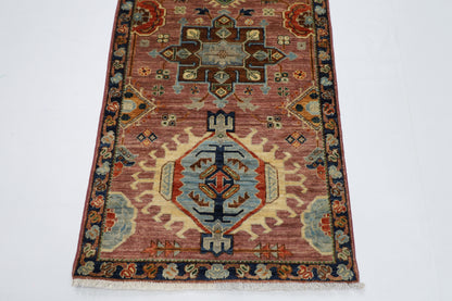 82 x 290 cm | Pink Tribal Runner Rug Afghan Hand Knotted veg Dye Wool carpet