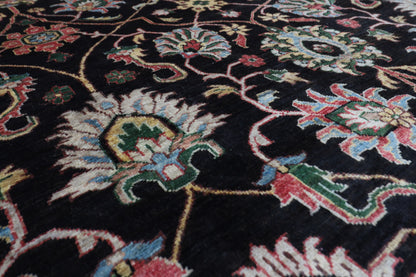 271 x 372 cm | Oriental Sultani Black Area Rug Afghan Hand Knotted Veg Dye Wool carpet