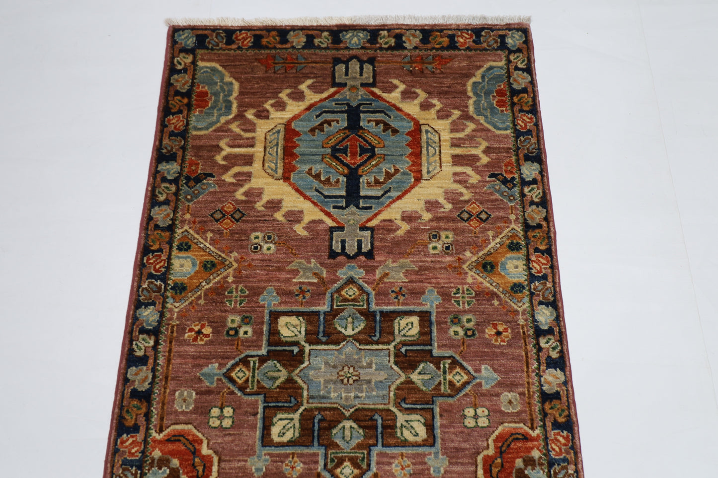 82 x 290 cm | Pink Tribal Runner Rug Afghan Hand Knotted veg Dye Wool carpet