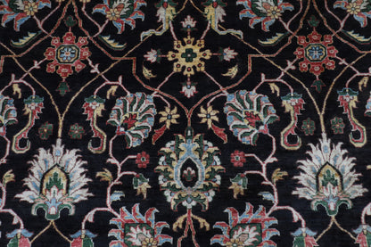 271 x 372 cm | Oriental Sultani Black Area Rug Afghan Hand Knotted Veg Dye Wool carpet