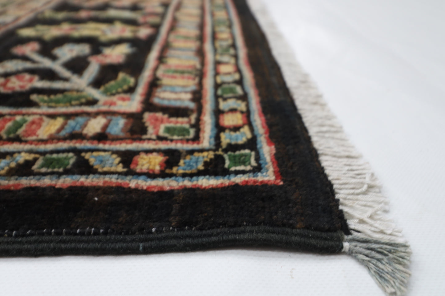 271 x 372 cm | Oriental Sultani Black Area Rug Afghan Hand Knotted Veg Dye Wool carpet