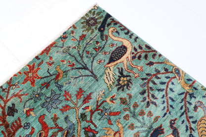201 x 300 cm | Birds Design Hand Knotted veg Dye Wool Afghan Carpet