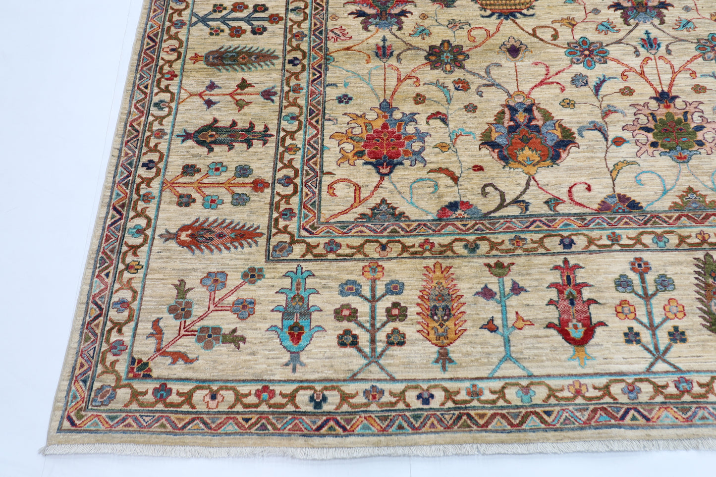 270 x 354 cm | Sultani Afghan Tribal Hand Knotted Veg Dye Wool carpet