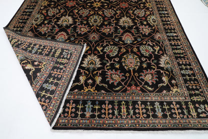 271 x 372 cm | Oriental Sultani Black Area Rug Afghan Hand Knotted Veg Dye Wool carpet