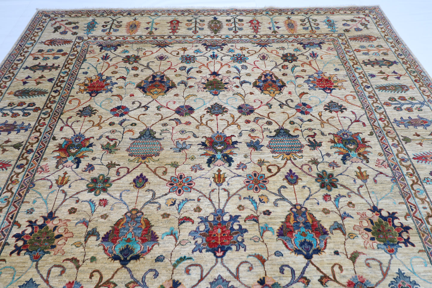 270 x 354 cm | Sultani Afghan Tribal Hand Knotted Veg Dye Wool carpet