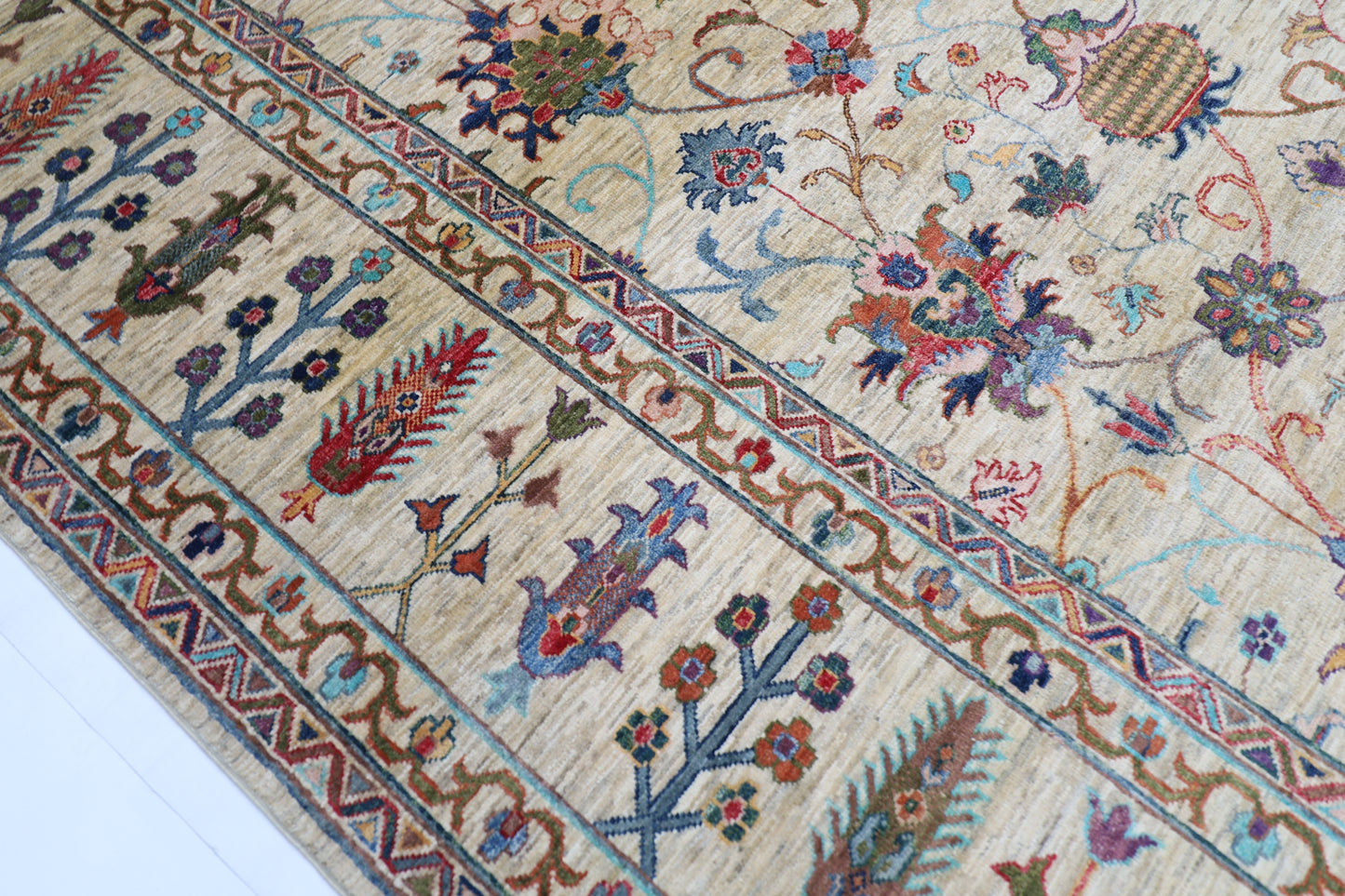 270 x 354 cm | Sultani Afghan Tribal Hand Knotted Veg Dye Wool carpet