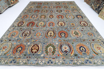 305 x 417 cm | Suzani Afghan Tribal Hand Knotted Veg Dye Wool carpet