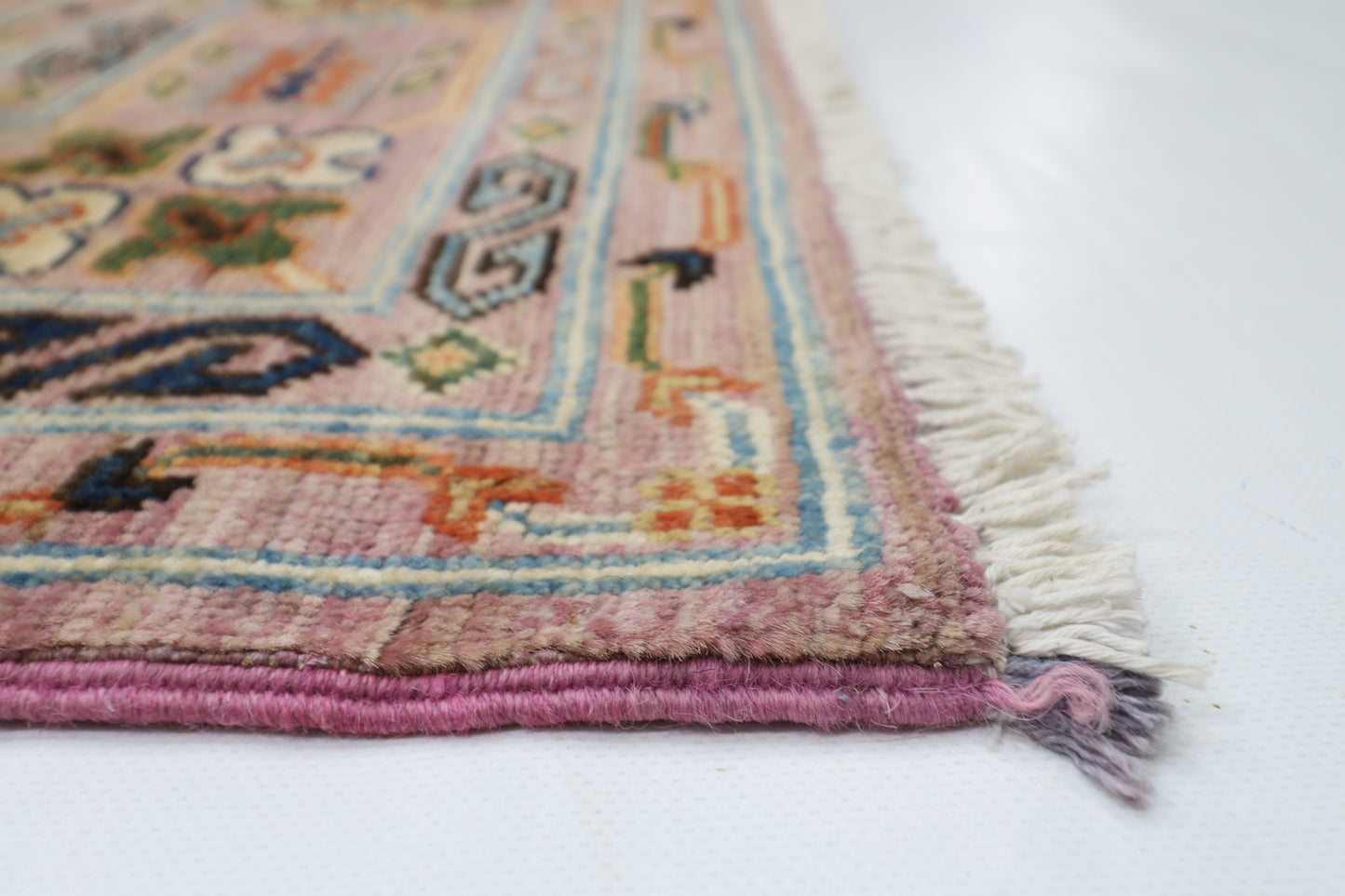 250 x 295 cm | Oriental Waziri Pink Area Rug Afghan Hand Knotted Veg Dye Wool carpet