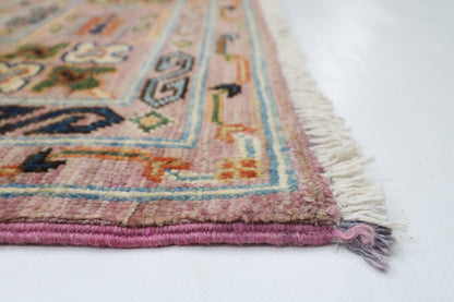 250 x 295 cm | Oriental Waziri Pink Area Rug Afghan Hand Knotted Veg Dye Wool carpet