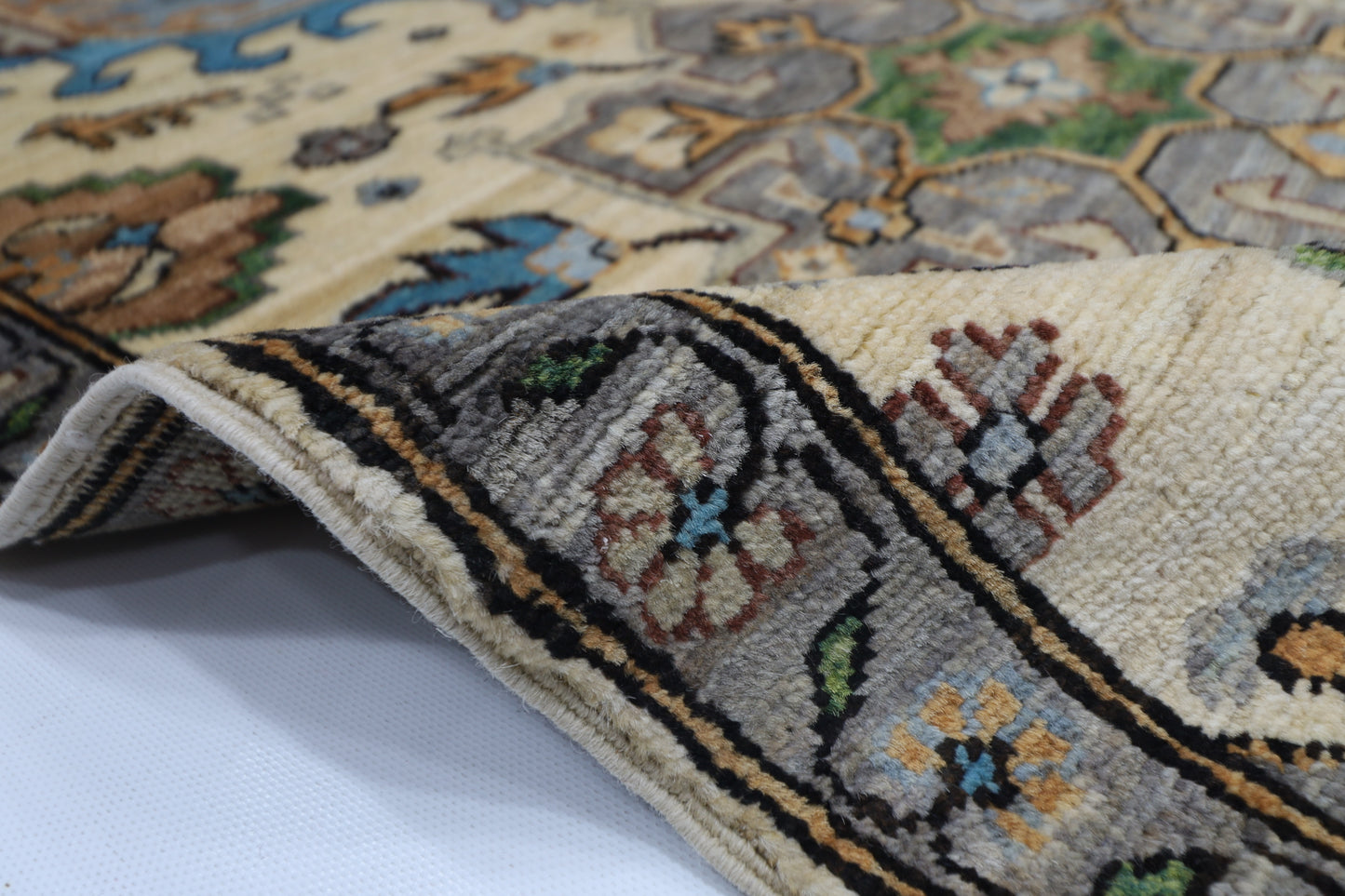 83 x 253 cm | Beige Tribal Runner Rug Afghan Hand Knotted veg Dye Wool carpet