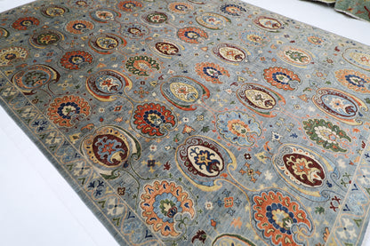 305 x 417 cm | Suzani Afghan Tribal Hand Knotted Veg Dye Wool carpet