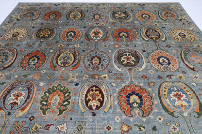 305 x 417 cm | Suzani Afghan Tribal Hand Knotted Veg Dye Wool carpet