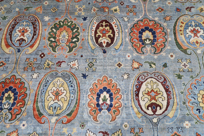 305 x 417 cm | Suzani Afghan Tribal Hand Knotted Veg Dye Wool carpet