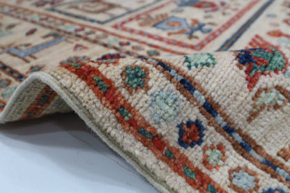 86 x 297 cm | Beige Animal Runner Rug Afghan Hand Knotted veg Dye Wool carpet