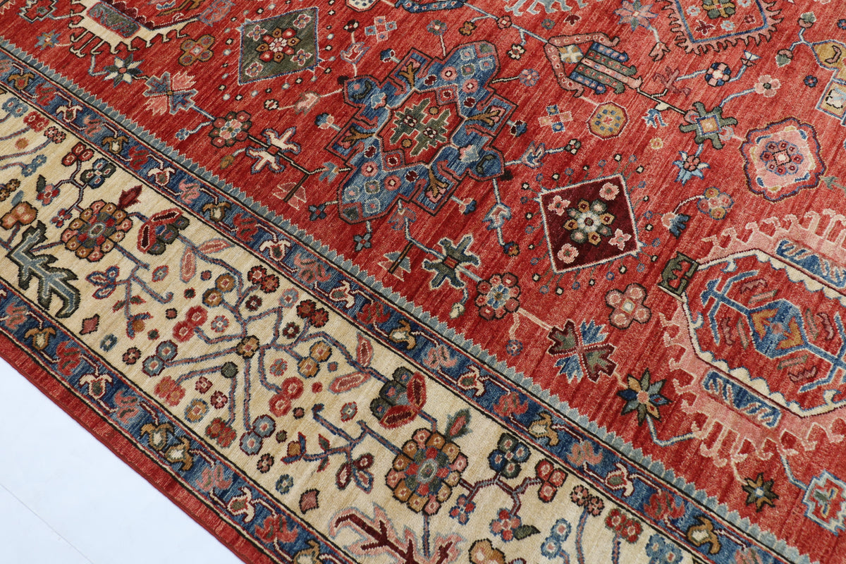 245 × 301 سم | سجادة أفغانية بتصميم كايروس منسوجة يدوياً من صوف مصبوغ طبيعياً