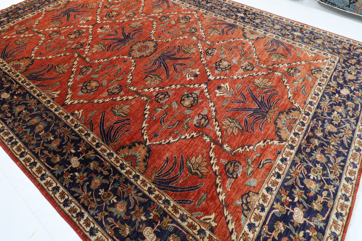 299 x 420 cm | Floral Design Hand Knotted veg Dye Wool Afghan Carpet